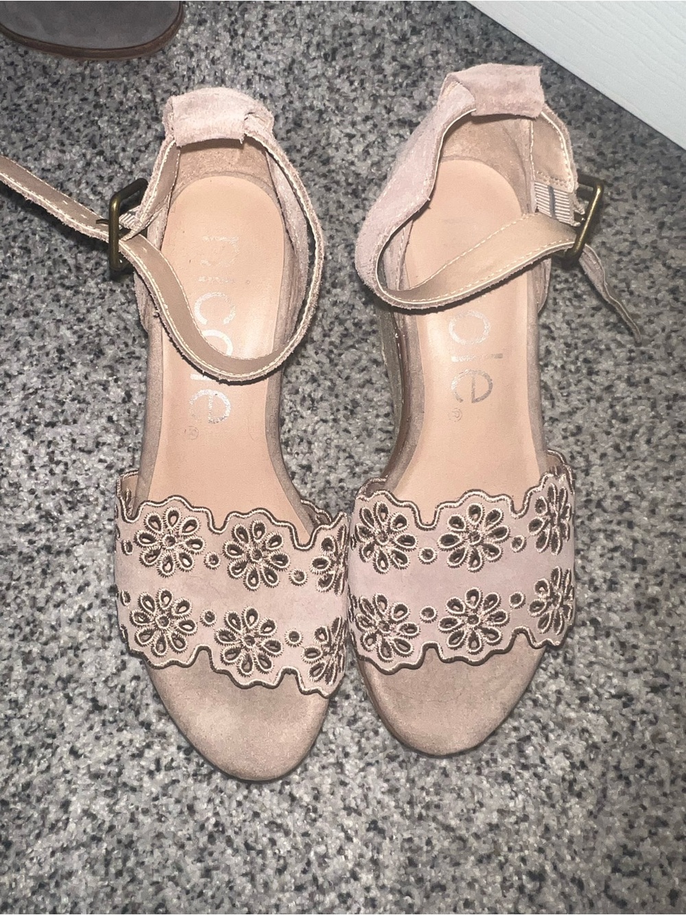Nicole Taupe Suede Almond Toe Heel